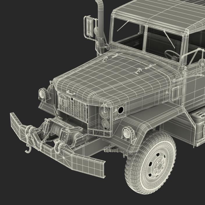 3D Military Cargo Truck m35a2 Rigged Camo model