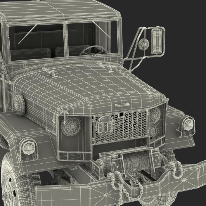 3D Military Cargo Truck m35a2 Rigged Camo model