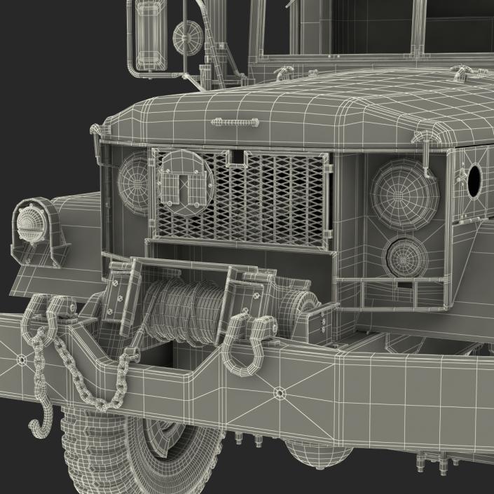 3D Military Cargo Truck m35a2 Rigged Camo model