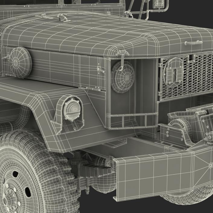 3D Military Cargo Truck m35a2 Rigged Camo model