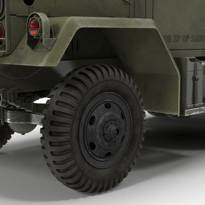 3D Military Cargo Truck m35a2 Rigged model