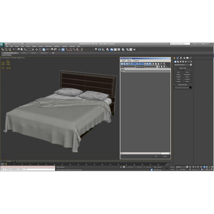 3D Queen Bed 3