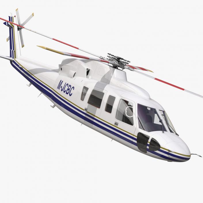 3D model Helicopter Sikorsky s76 Rigged