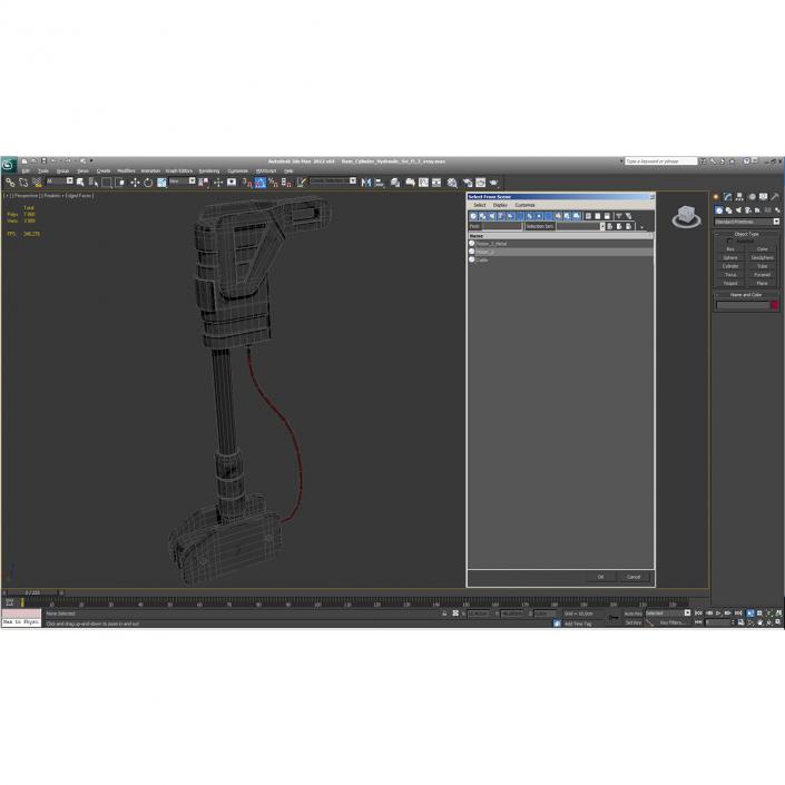 3D Ram Cylinder Hydraulic Sci-Fi 3