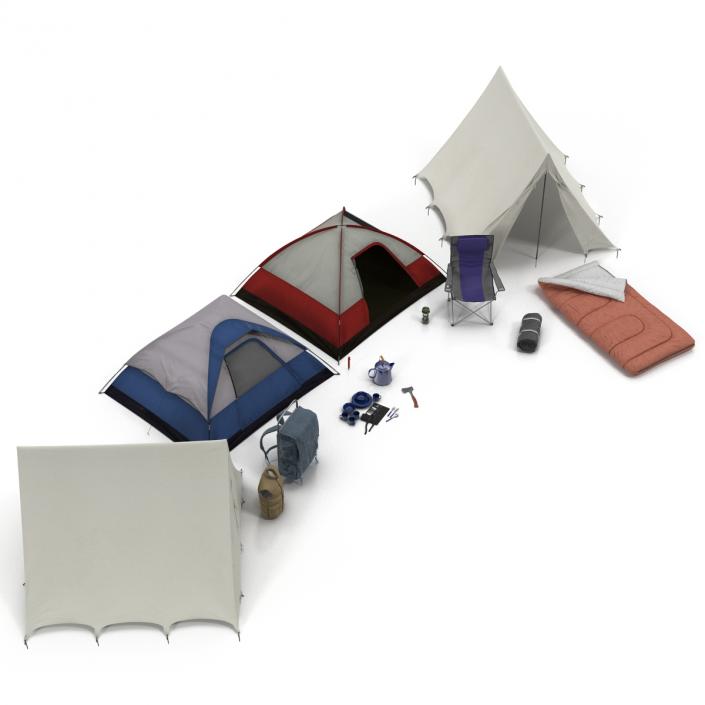 3D Camping Equipment 3D Models Collection model