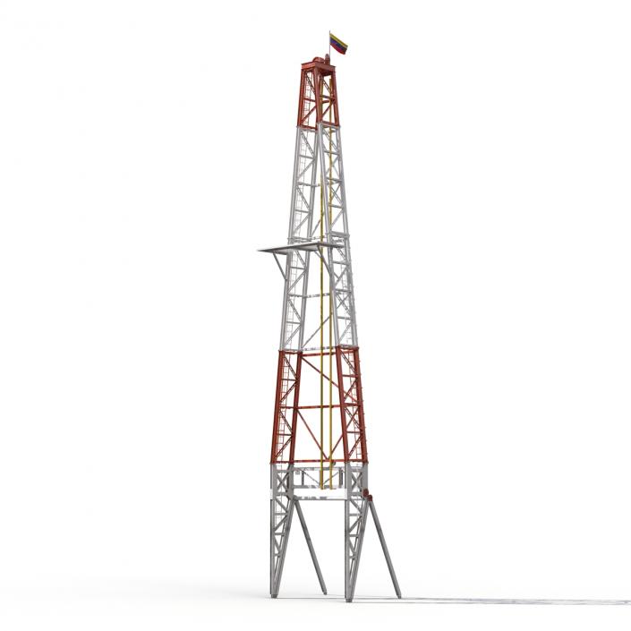 Fracking Gas Platform Tower 3D