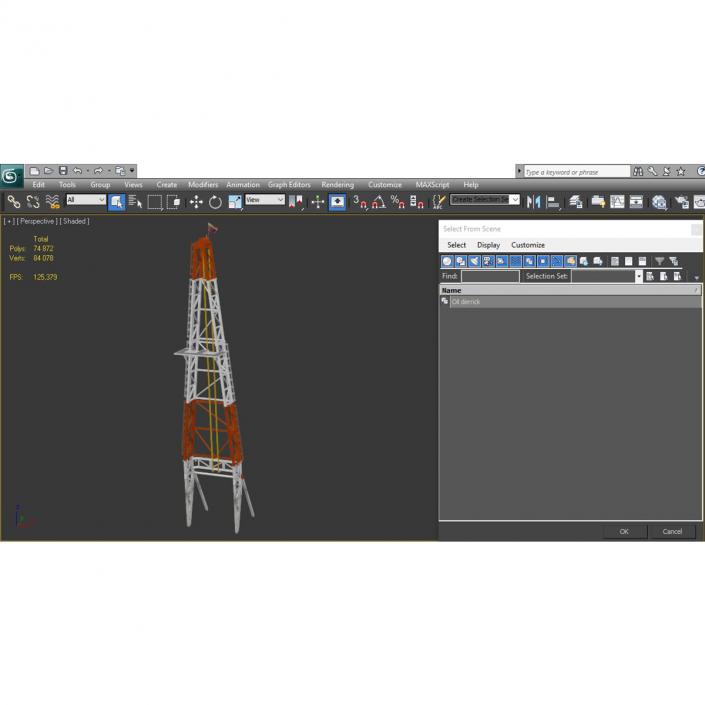 Fracking Gas Platform Tower 3D