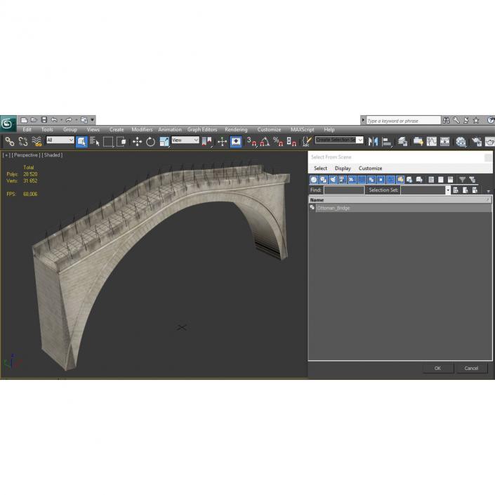 3D model Ottoman Bridge Stari Most