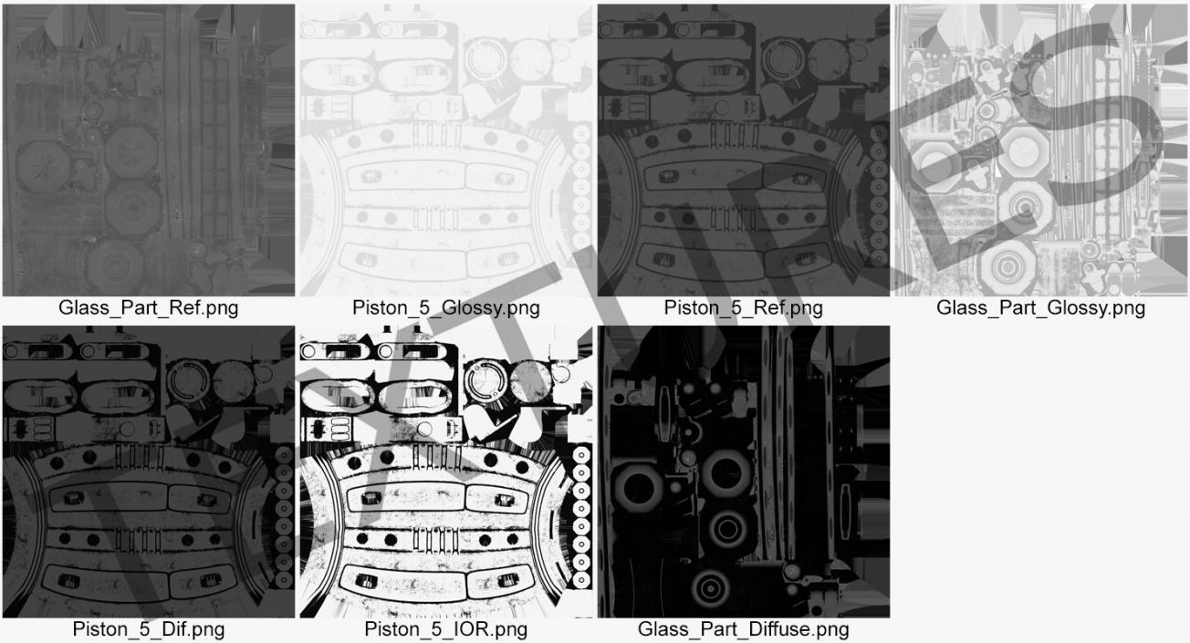 3D Ram Cylinder Hydraulic Sci-Fi 8