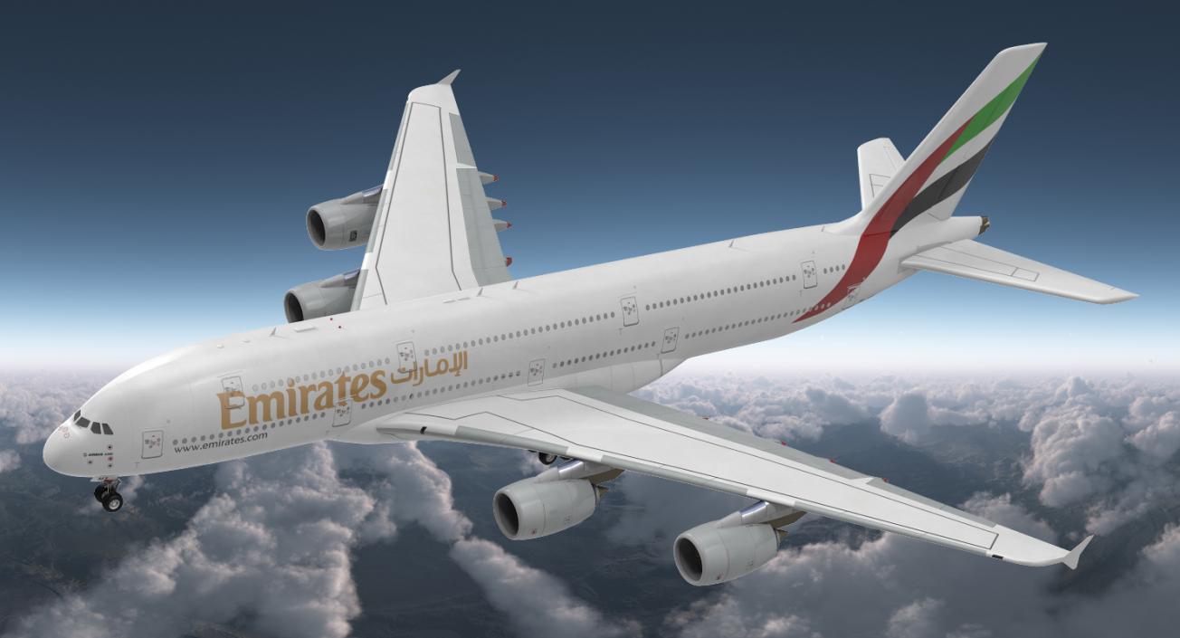 3D model Airbus A380-1000 Emirates