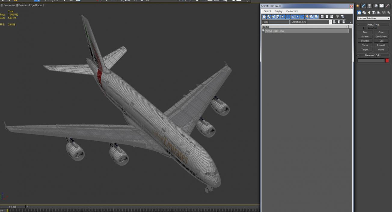 3D model Airbus A380-1000 Emirates