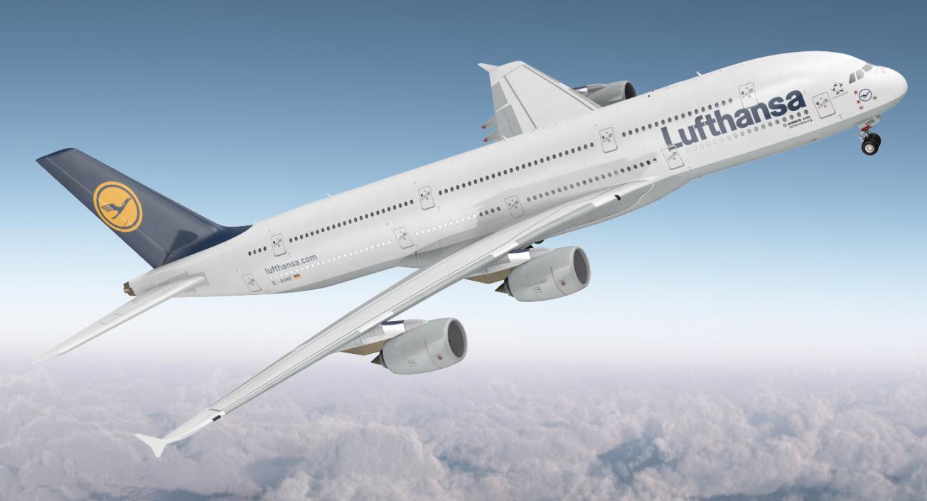 3D Airbus A380-1000 Lufthansa