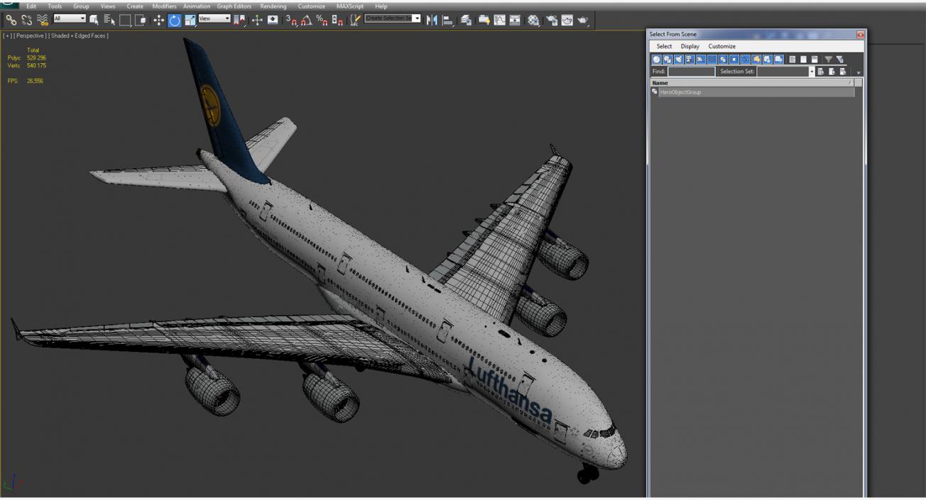 3D Airbus A380-1000 Lufthansa