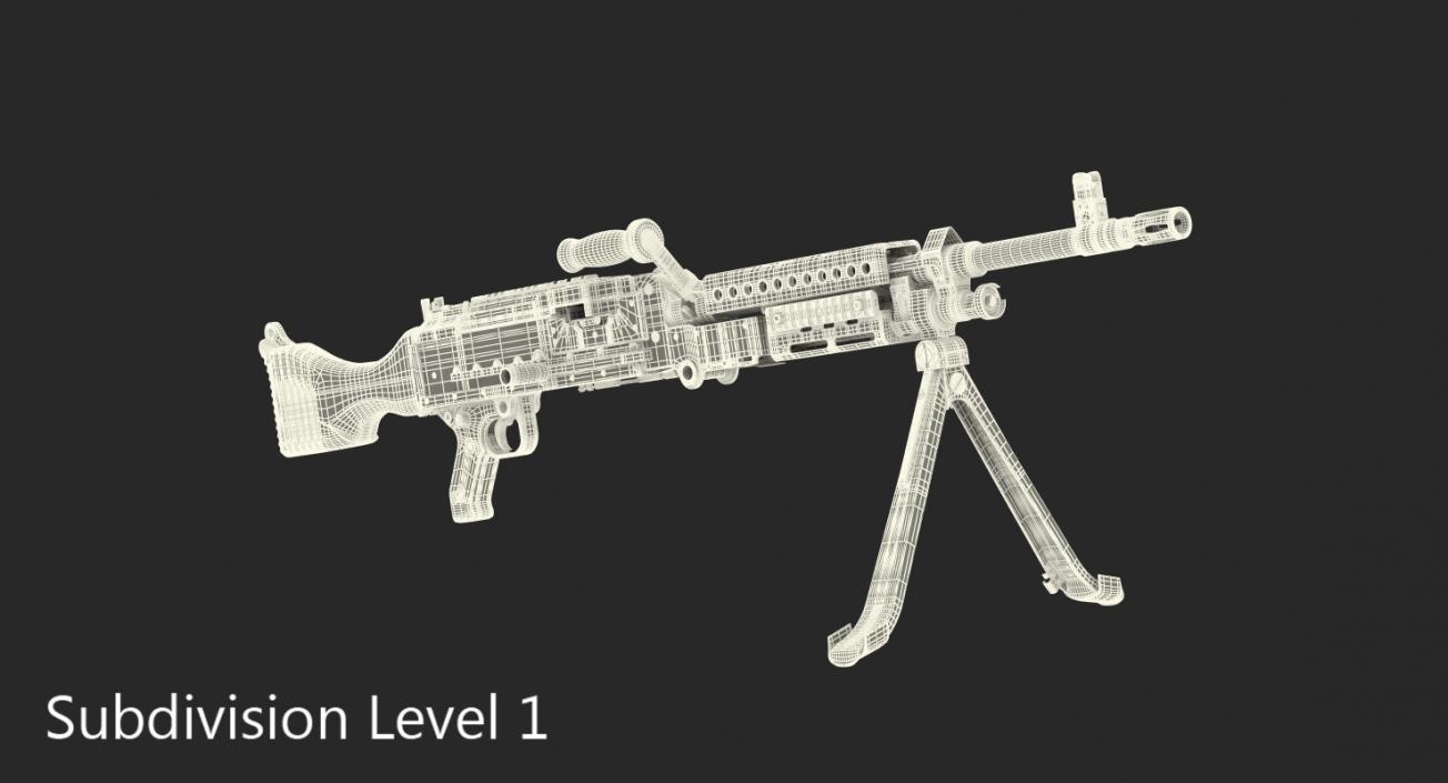 US Machine Gun M240 3D model