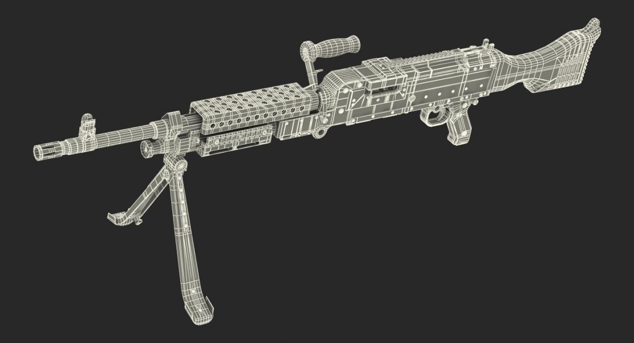 US Machine Gun M240 3D model