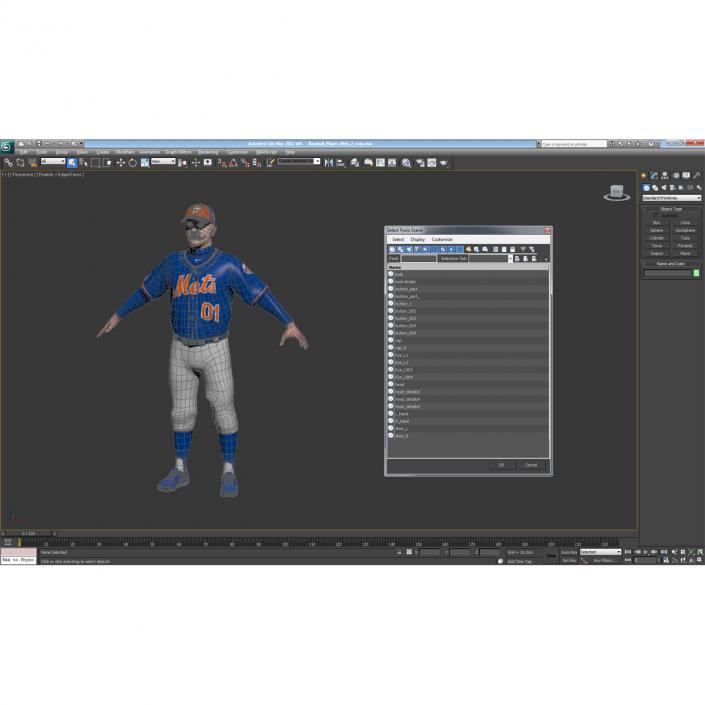 Baseball Player Mets 2 3D