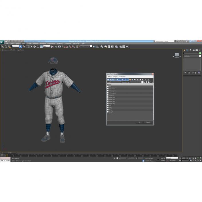 3D model Baseball Player Outfit Twins 2