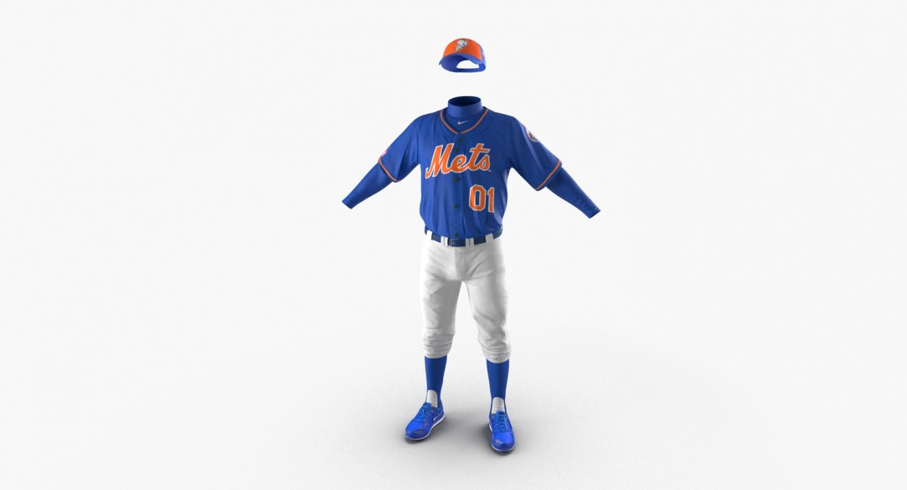 Baseball Player Outfit Mets 2 3D model