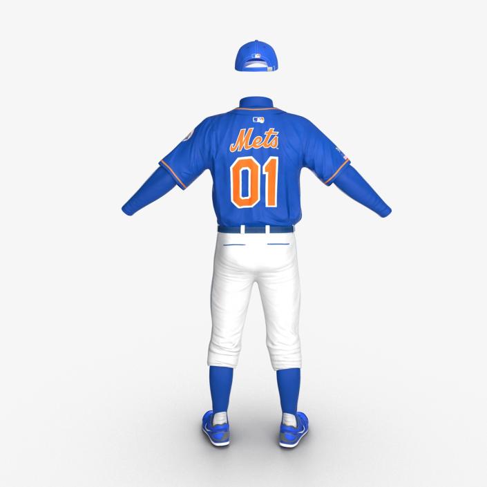 Baseball Player Outfit Mets 2 3D model