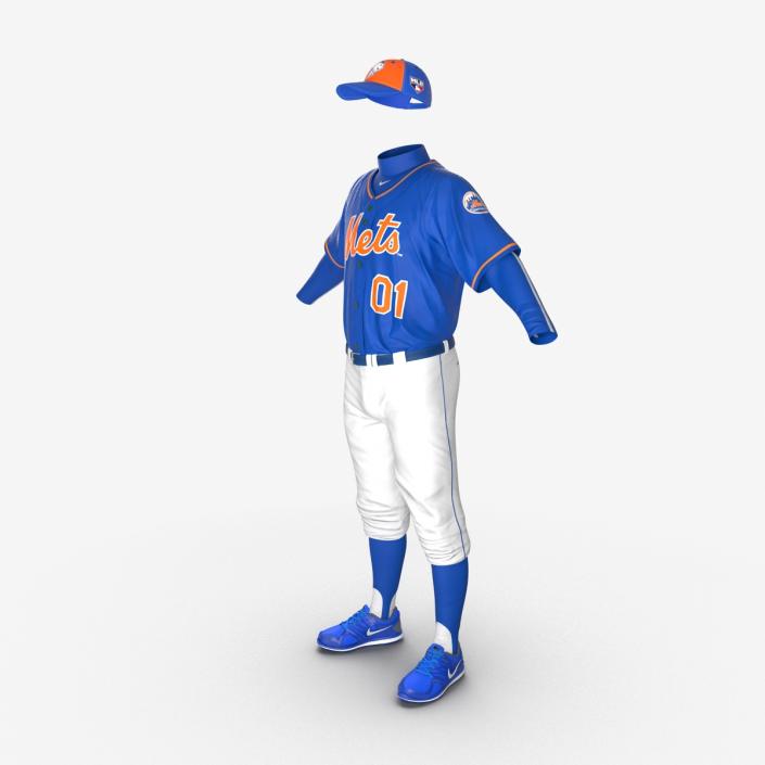 Baseball Player Outfit Mets 2 3D model