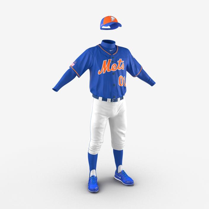 Baseball Player Outfit Mets 2 3D model