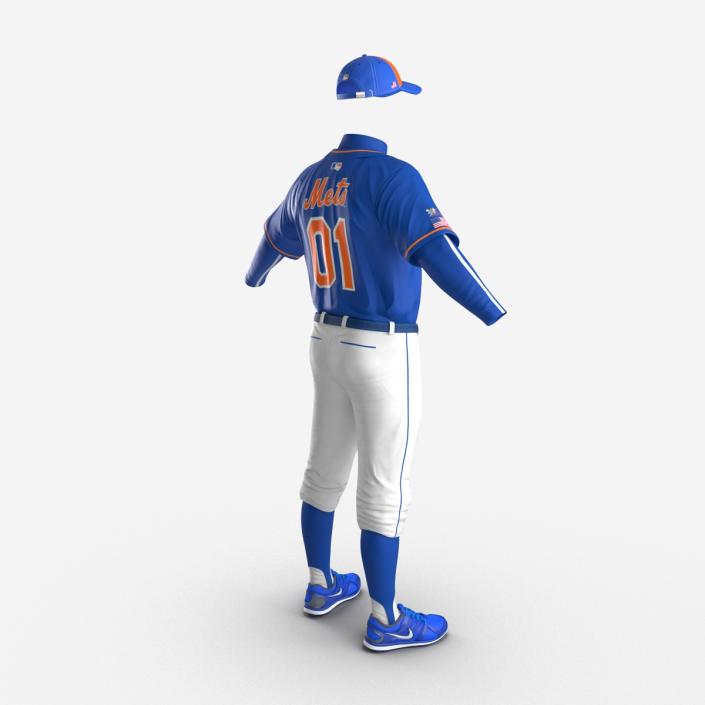 Baseball Player Outfit Mets 2 3D model