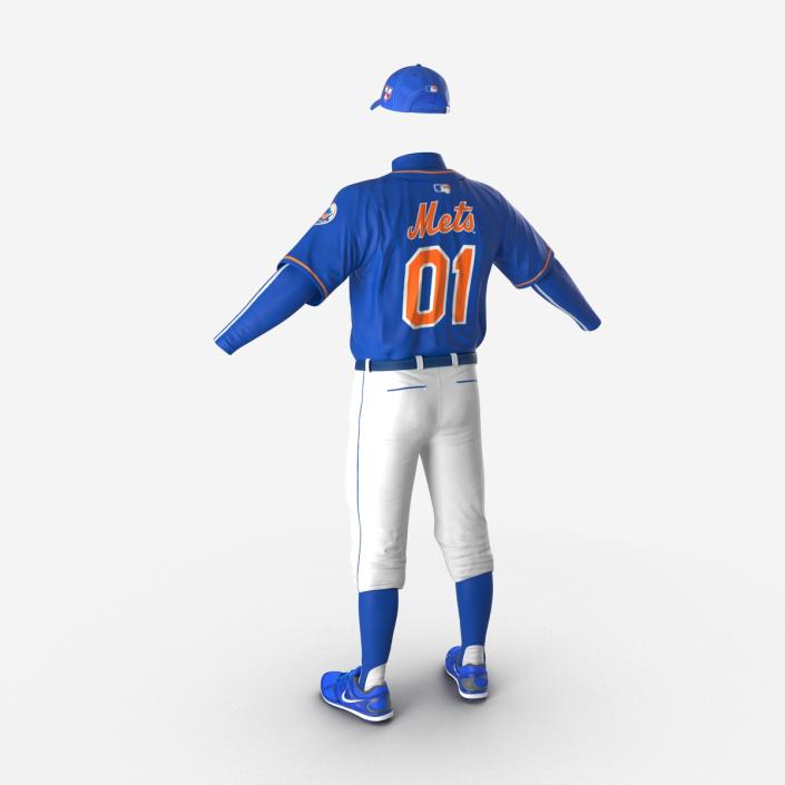 Baseball Player Outfit Mets 2 3D model