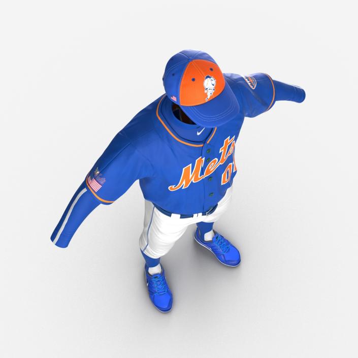 Baseball Player Outfit Mets 2 3D model