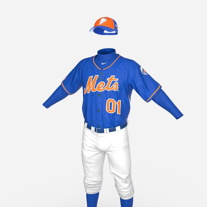 Baseball Player Outfit Mets 2 3D model