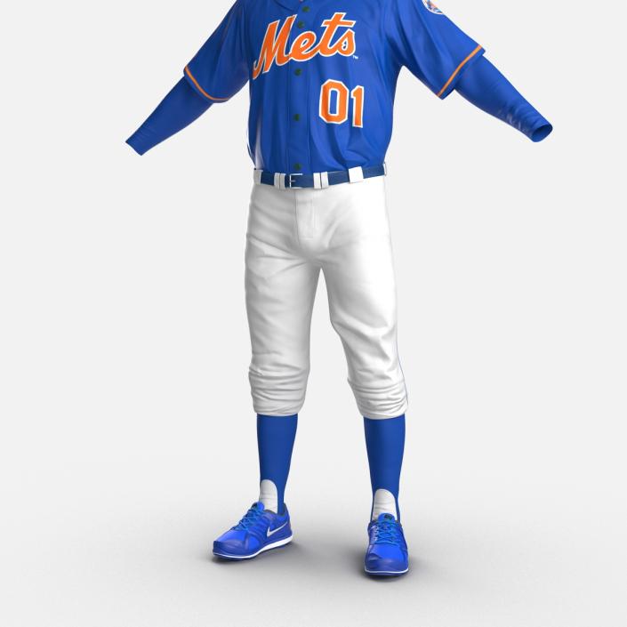 Baseball Player Outfit Mets 2 3D model