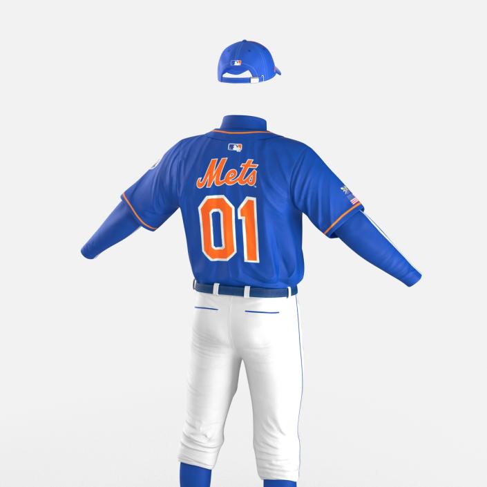 Baseball Player Outfit Mets 2 3D model