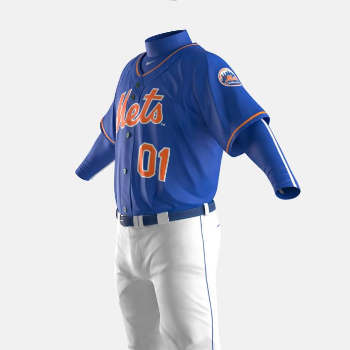 Baseball Player Outfit Mets 2 3D model