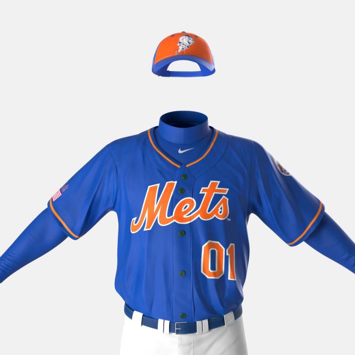 Baseball Player Outfit Mets 2 3D model