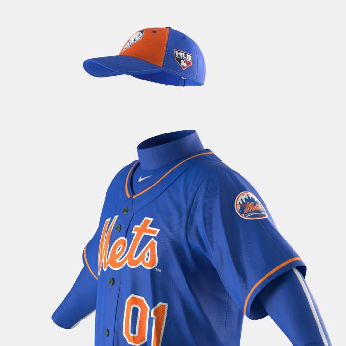 Baseball Player Outfit Mets 2 3D model