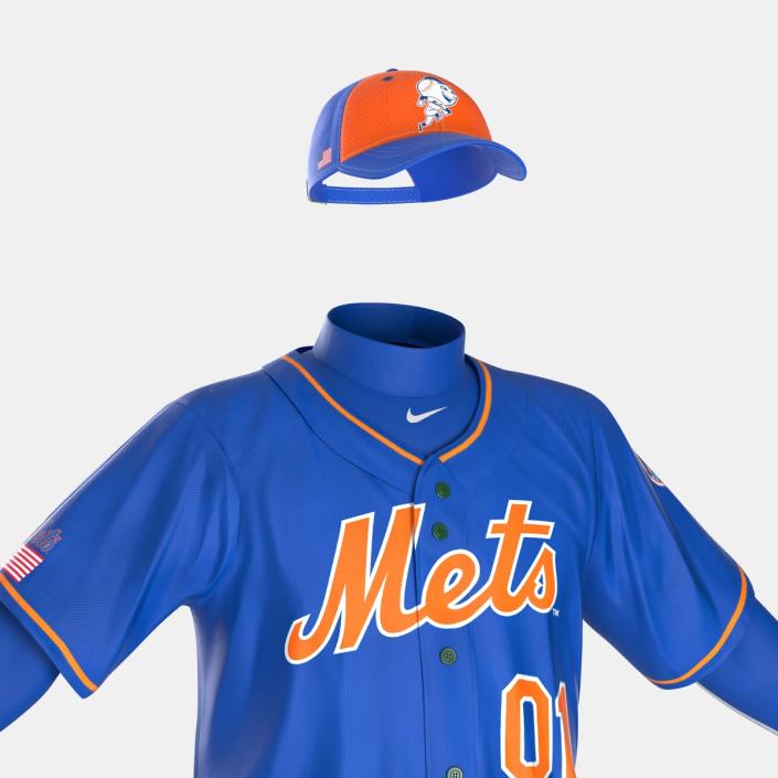 Baseball Player Outfit Mets 2 3D model