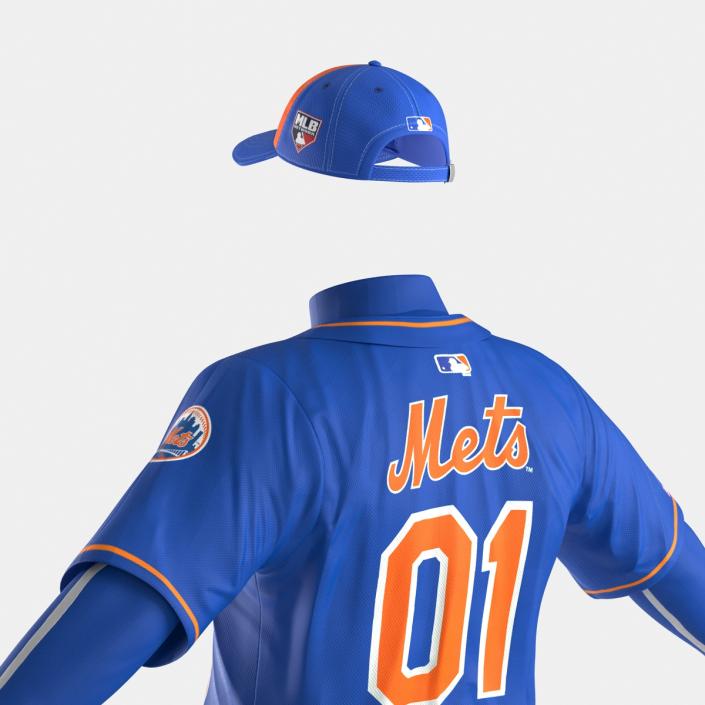 Baseball Player Outfit Mets 2 3D model