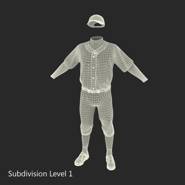 Baseball Player Outfit Mets 2 3D model