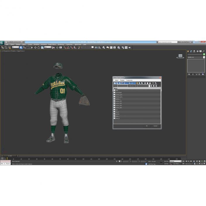 Baseball Player Outfit Athletics 3D