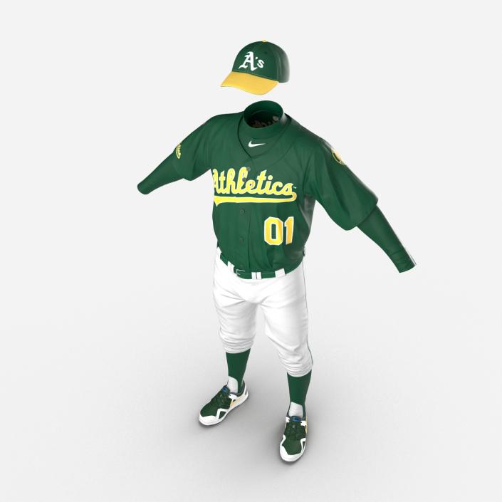 Baseball Player Outfit Athletics 2 3D model