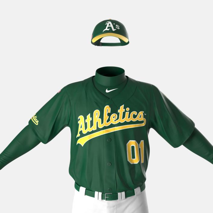 Baseball Player Outfit Athletics 2 3D model