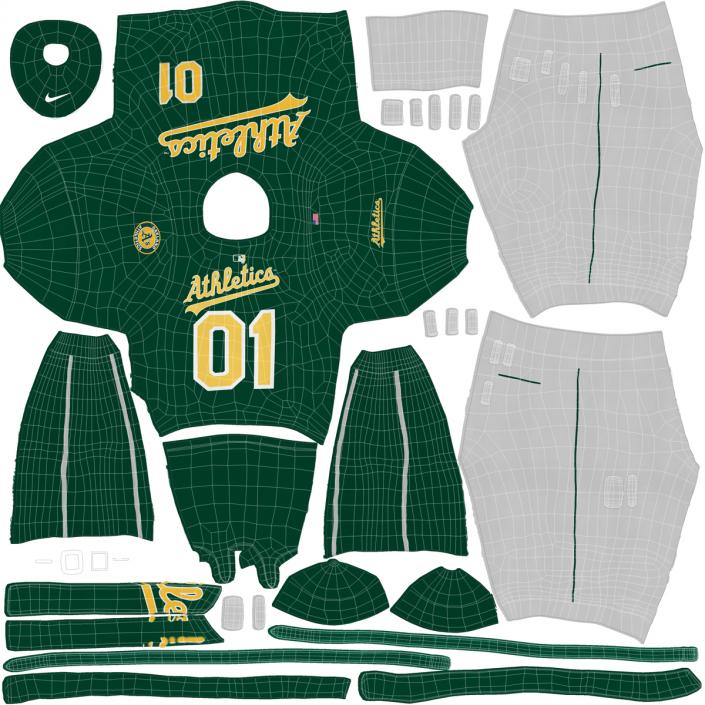 Baseball Player Outfit Athletics 2 3D model