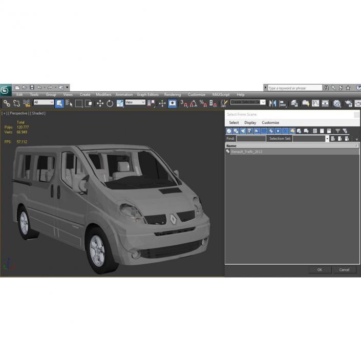 3D model Renault Trafic 2013 Simple Interior