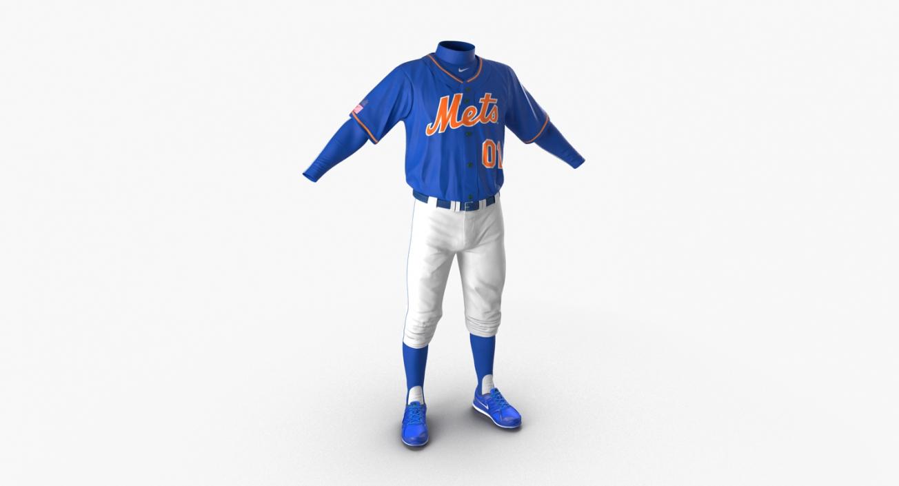 Baseball Player Outfit Mets 3 3D model