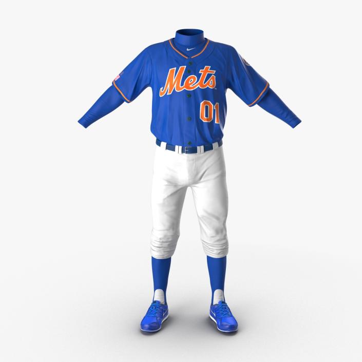 Baseball Player Outfit Mets 3 3D model