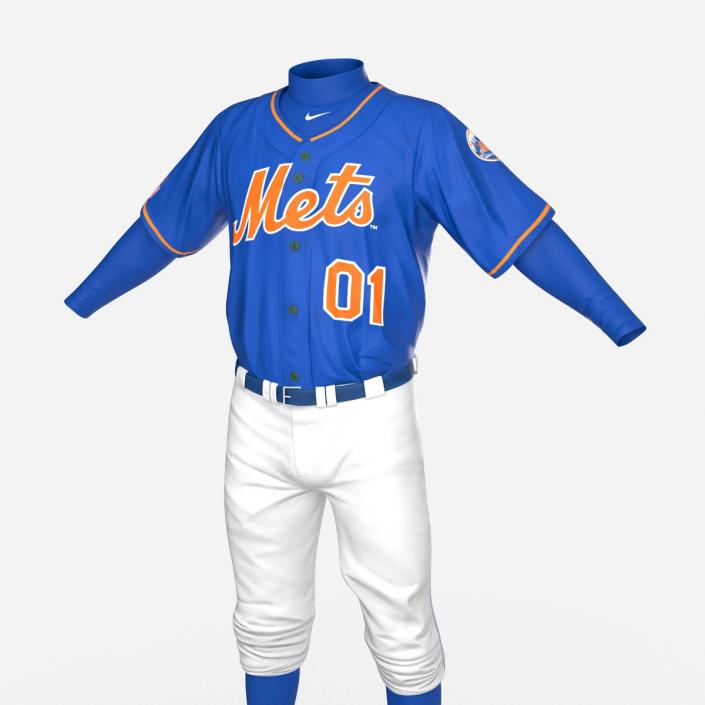 Baseball Player Outfit Mets 3 3D model