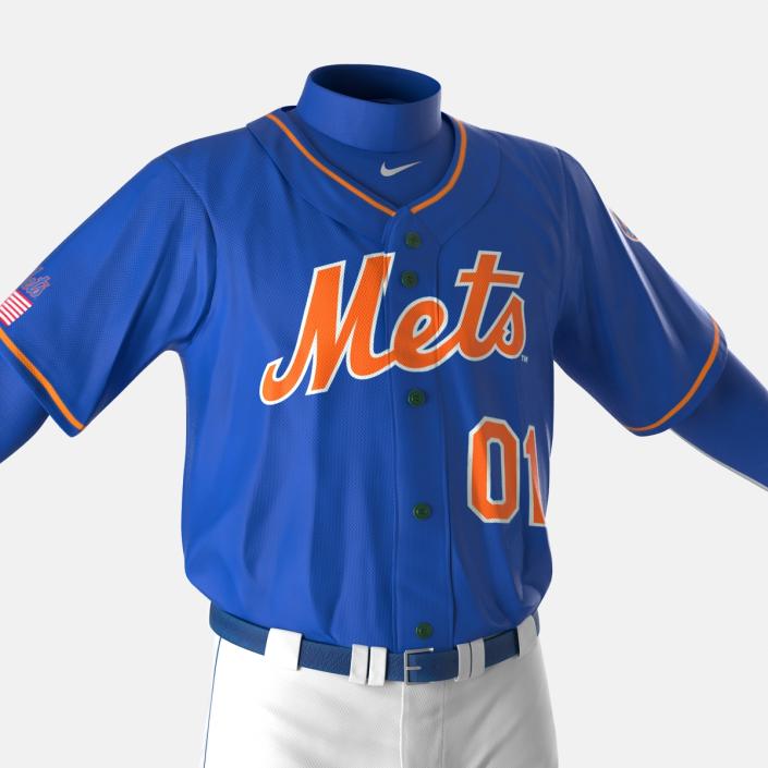 Baseball Player Outfit Mets 3 3D model