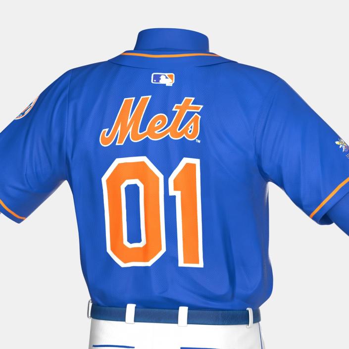 Baseball Player Outfit Mets 3 3D model