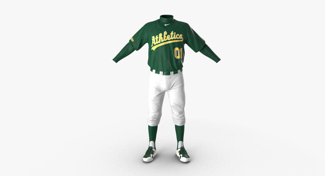 Baseball Player Outfit Athletics 3 3D model