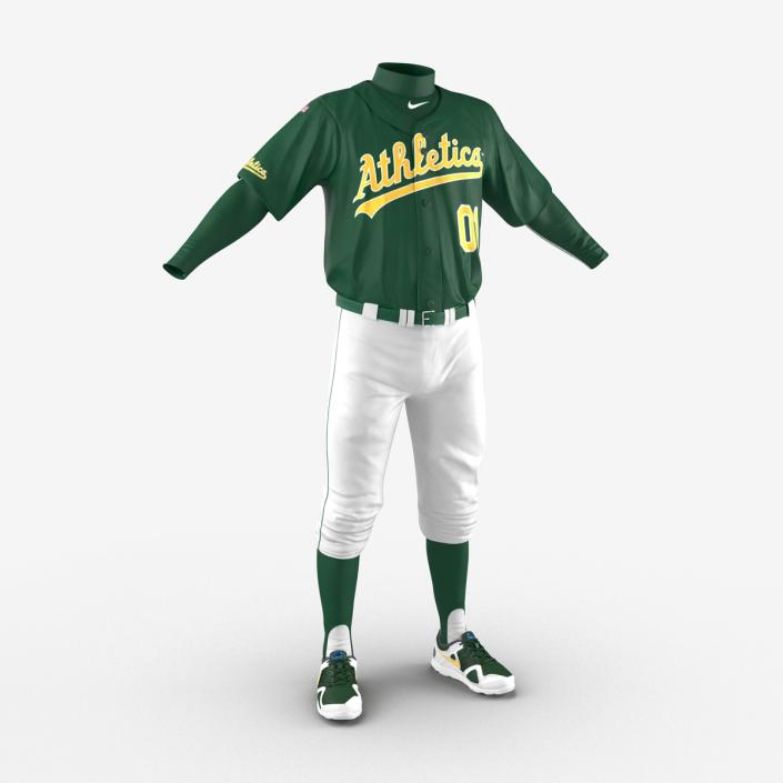 Baseball Player Outfit Athletics 3 3D model