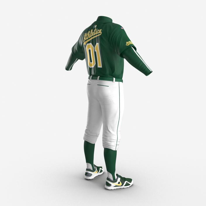 Baseball Player Outfit Athletics 3 3D model